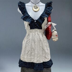 Dorothy Perkins Ruffle Peplum Top Polka Dot Stripe Cotton Sleeveless Fits S Twee